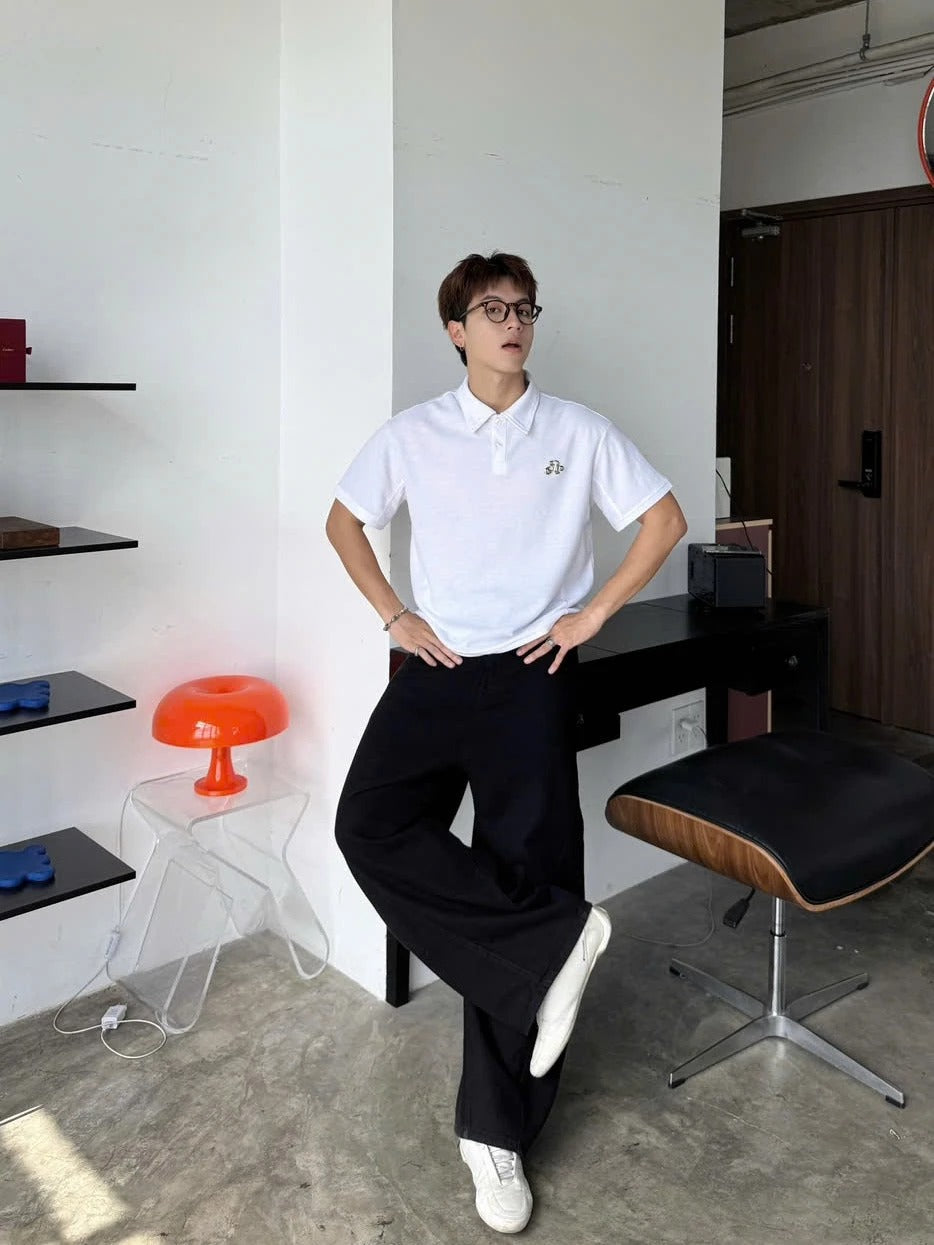 Áo polo trơn form ngắn unisex local brand Việt Nam