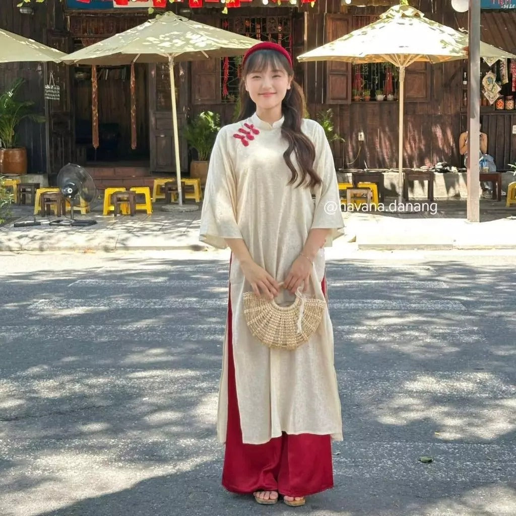 CÓ BIGSIZE - Áo dài lụa CƠ UYỂN kèm quần Satin