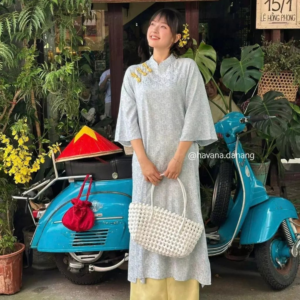 CÓ BIGSIZE - Áo dài lụa CƠ UYỂN kèm quần Satin