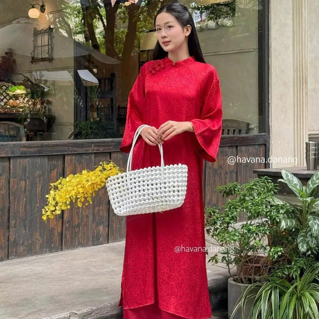 CÓ BIGSIZE - Áo dài lụa CƠ UYỂN kèm quần Satin