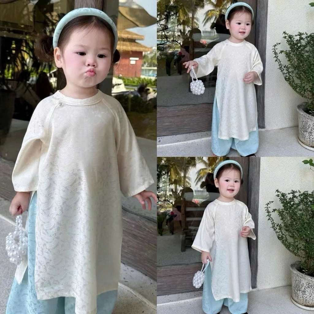 Bộ sưu tập áo dài du xuân cho mẹ và bé