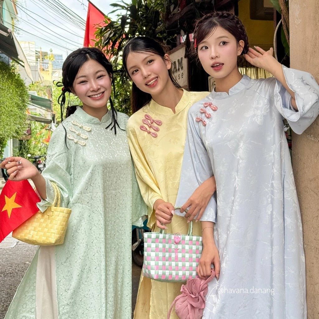 CÓ BIGSIZE - Áo dài lụa CƠ UYỂN kèm quần Satin