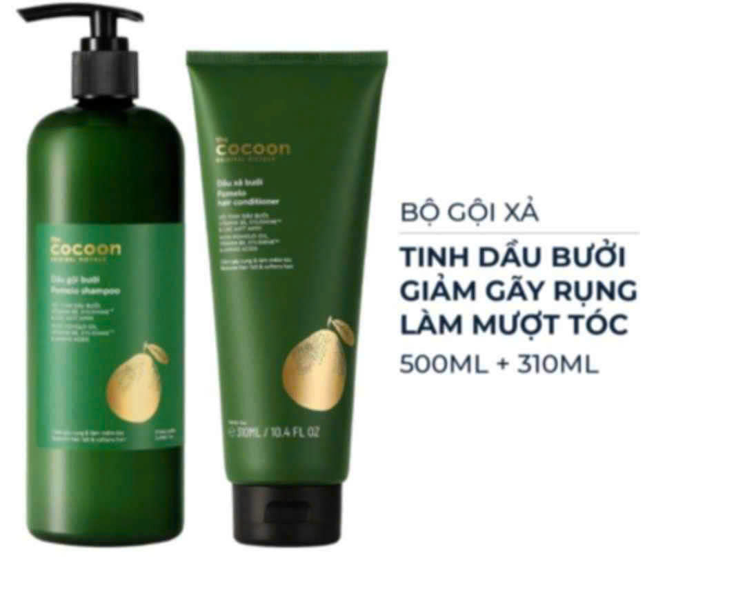 Combo Cocoon 3 món Bộ gội xả bưởi + Gel tắm khuynh diệp bạc hà - Tặng tinh dầu bưởi có sẵn
