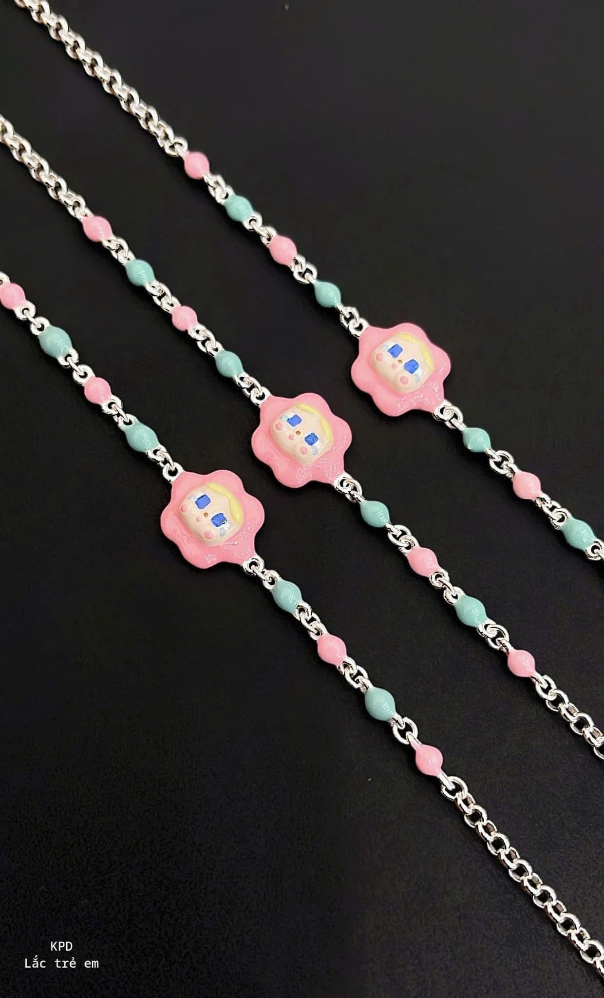 Dây chuyền bạc charm hoạt hình rực rỡ cho bé