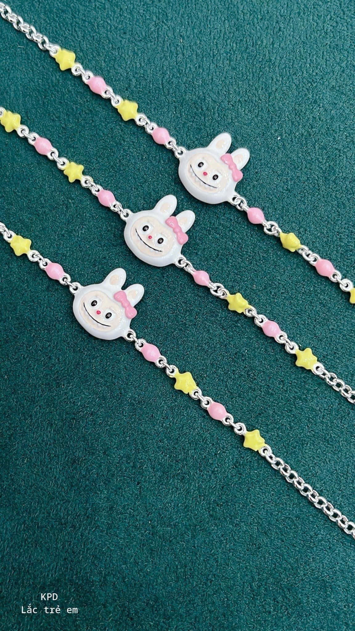 Dây chuyền bạc charm hoạt hình rực rỡ cho bé