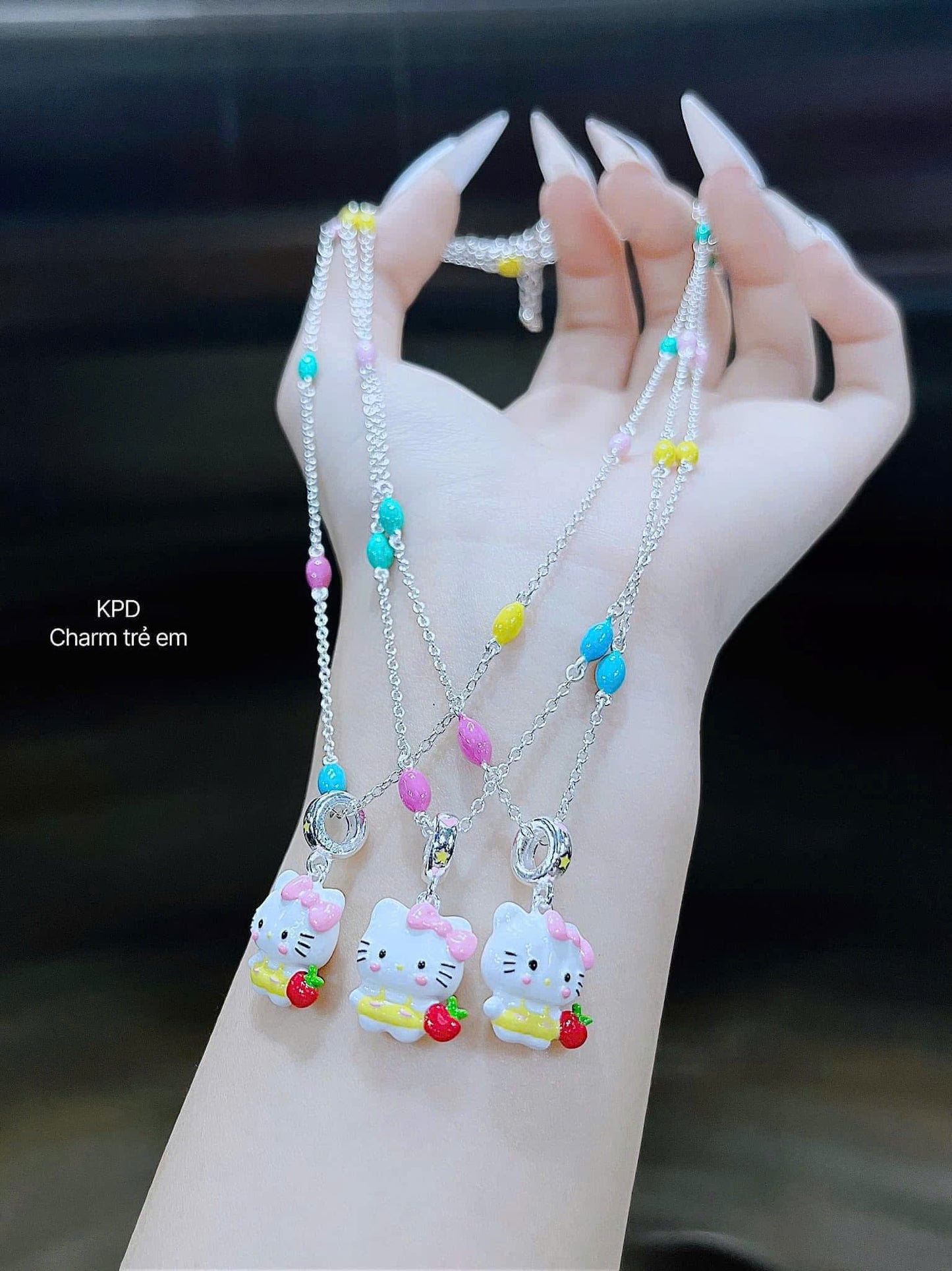 Dây chuyền bạc charm hoạt hình rực rỡ cho bé