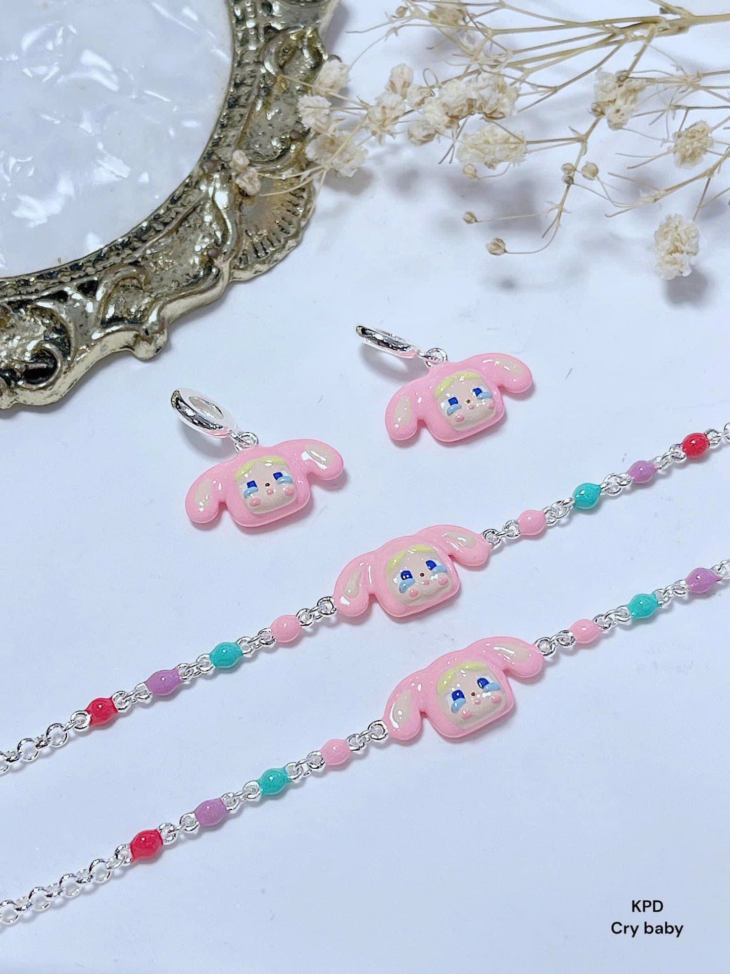 Dây chuyền bạc charm hoạt hình rực rỡ cho bé