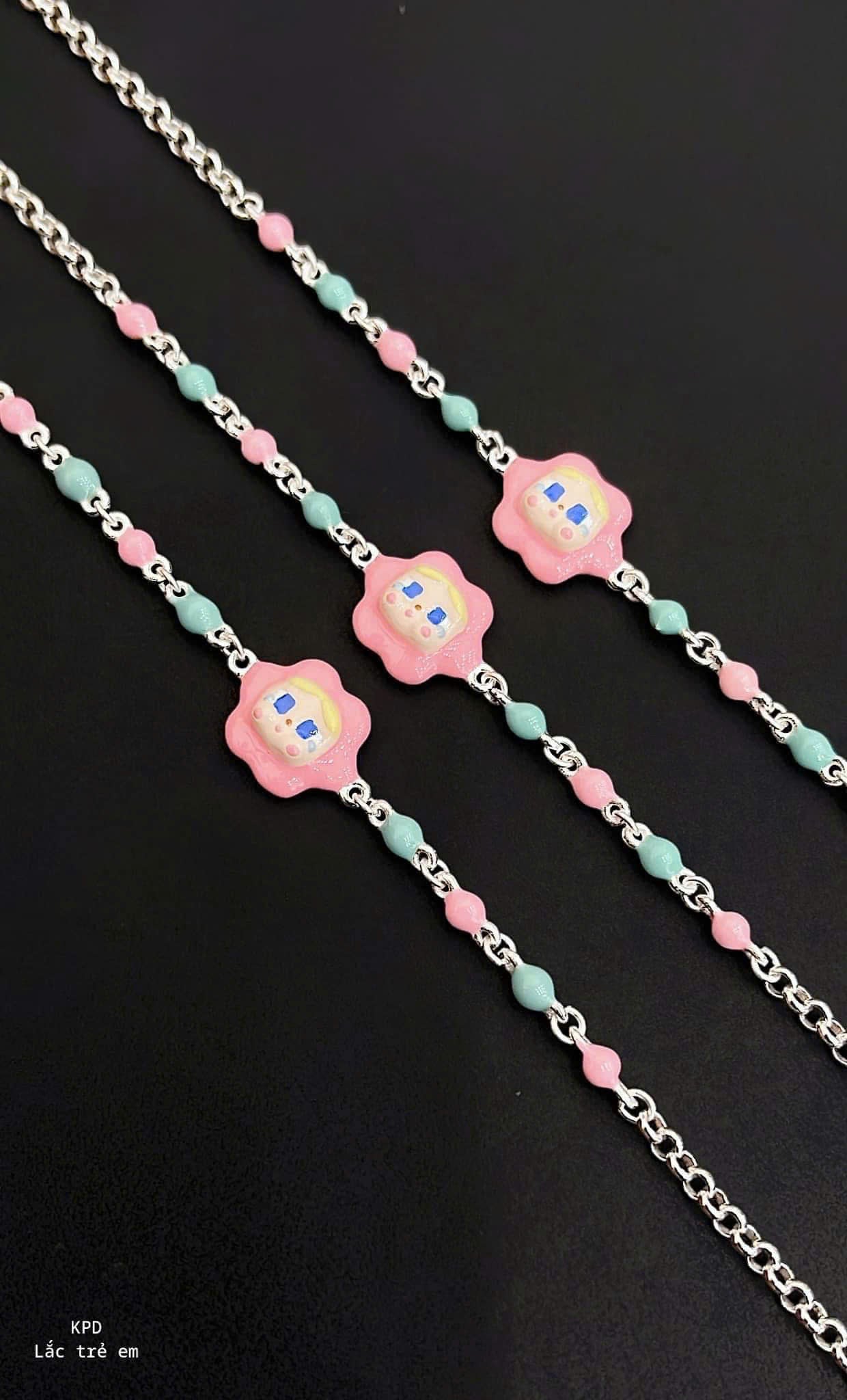 Dây chuyền bạc charm hoạt hình rực rỡ cho bé