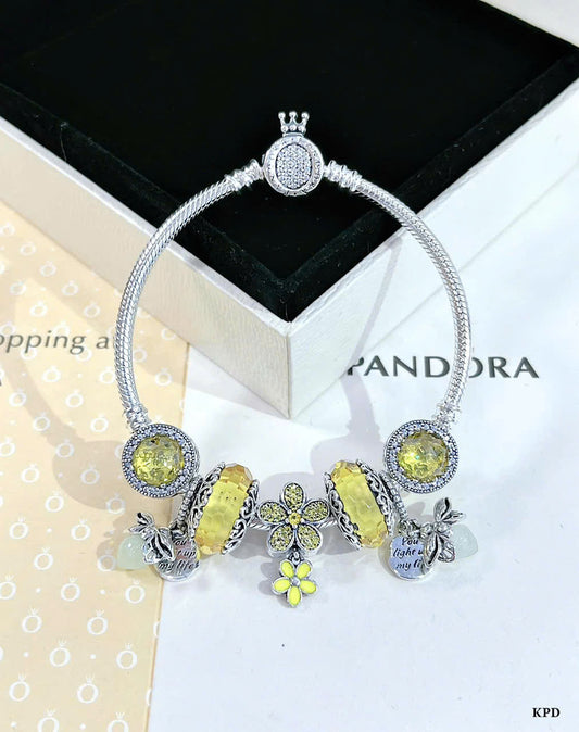 Vòng bạc charm sang xịn nhiều tone màu
