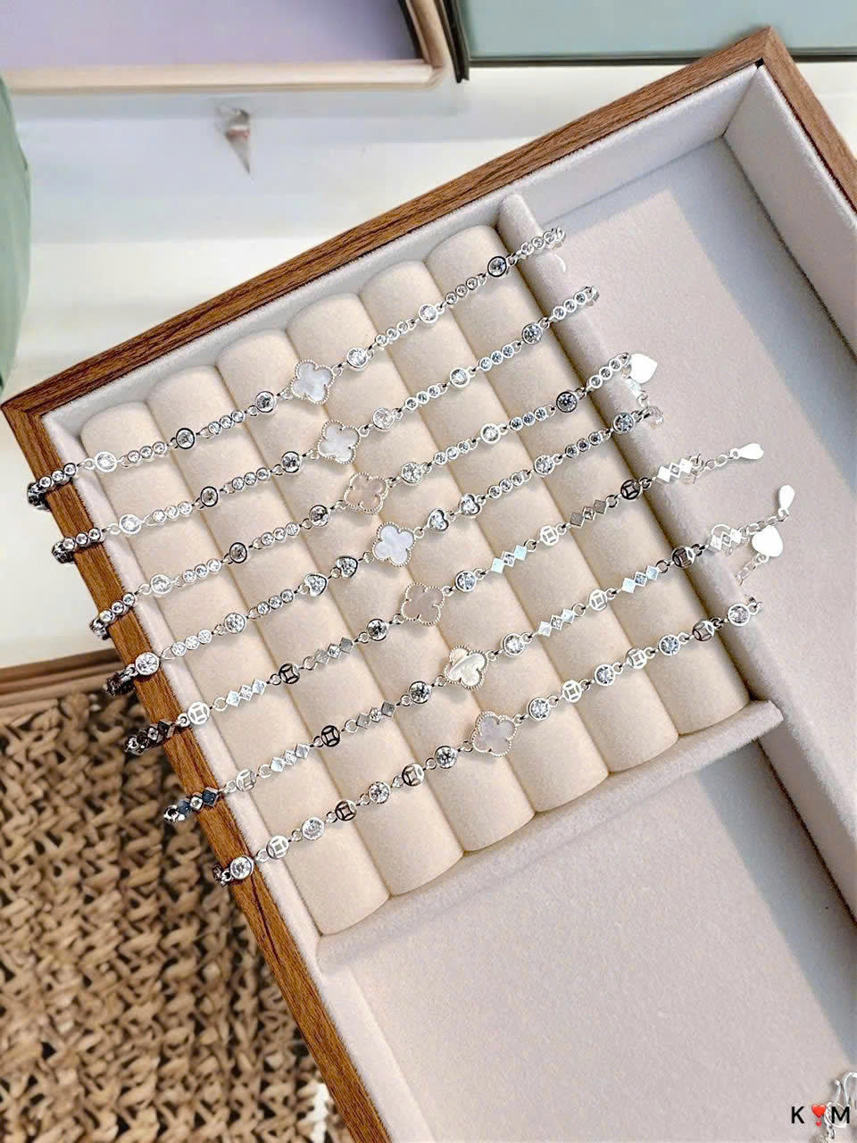Lắc bạc mặt Cỏ 4 Lá May Mắn