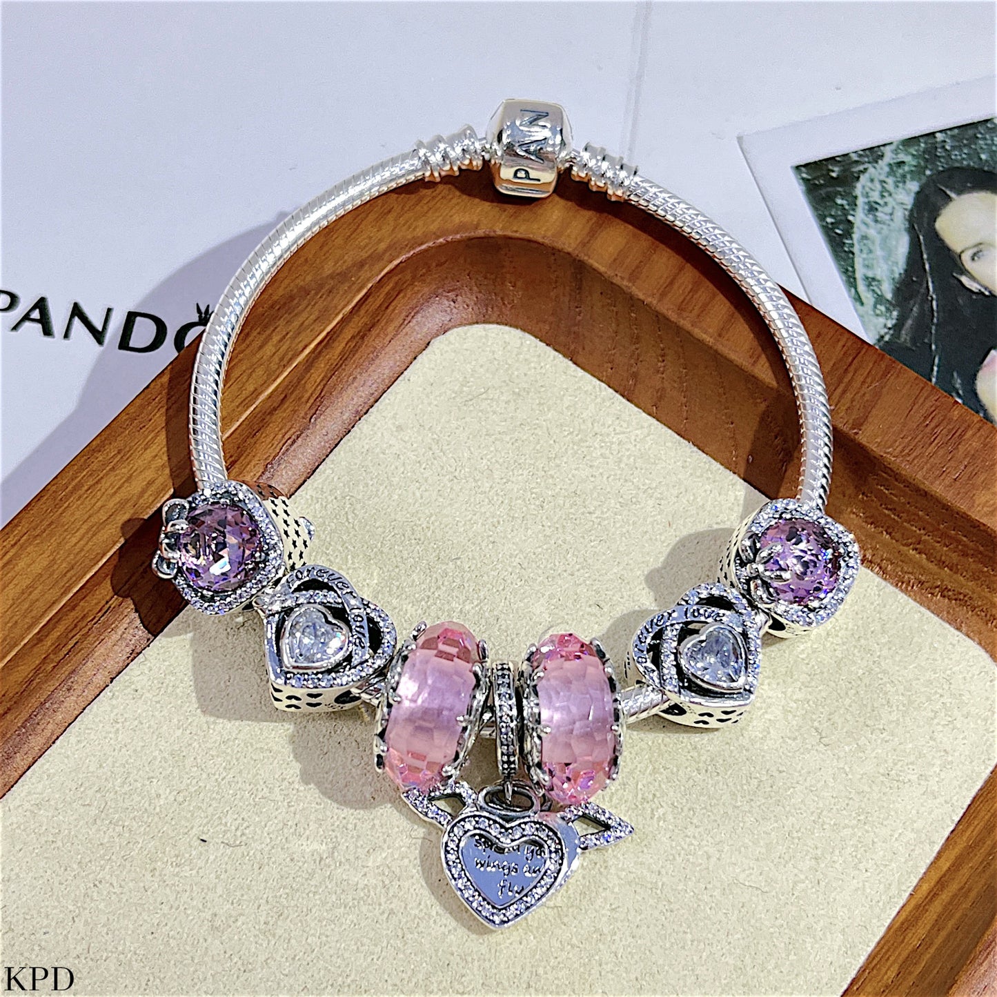 Vòng bạc charm Pan nhiều màu