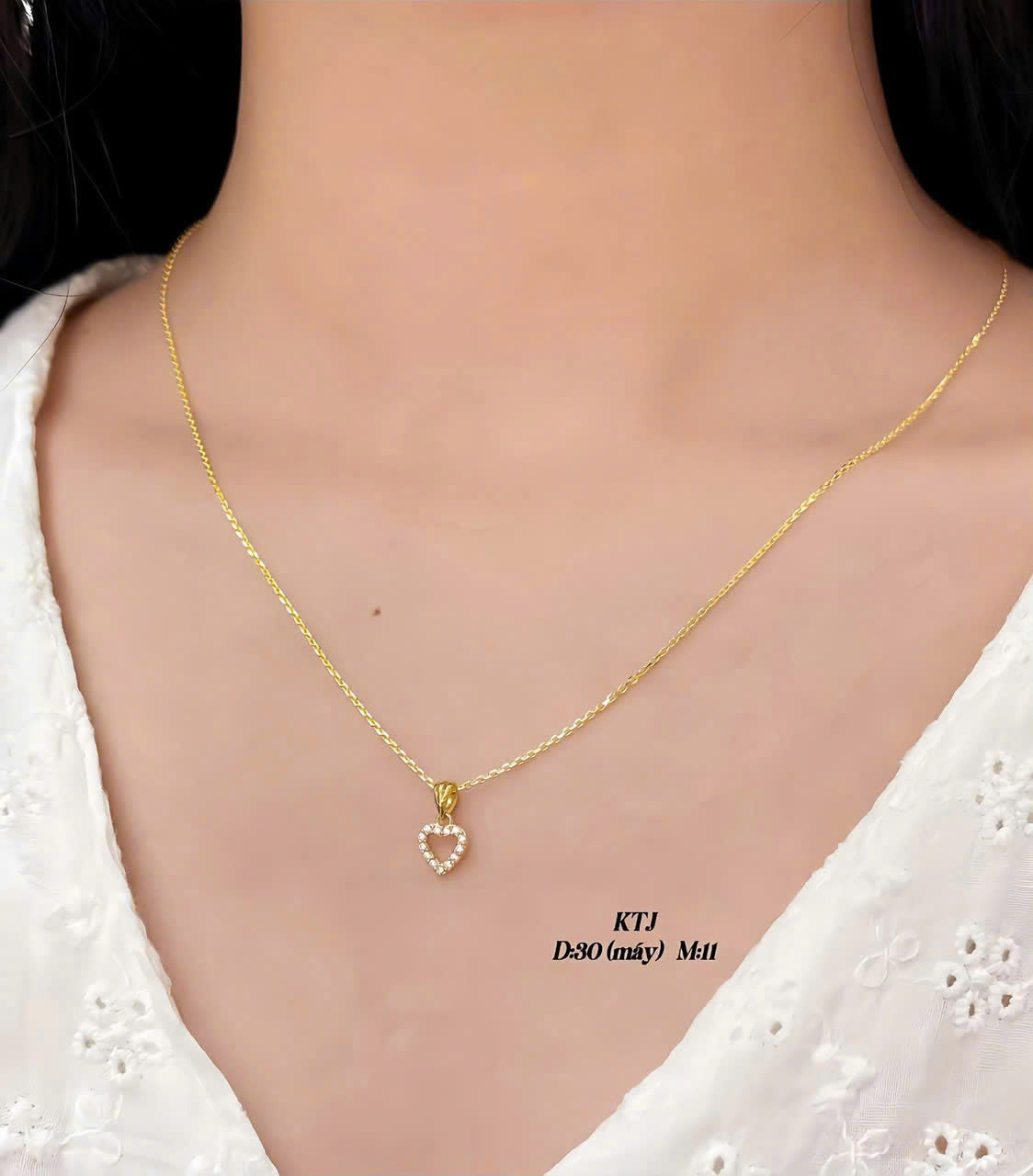 Dây chuyền vàng mặt tim nhiều kiểu xinh xăn