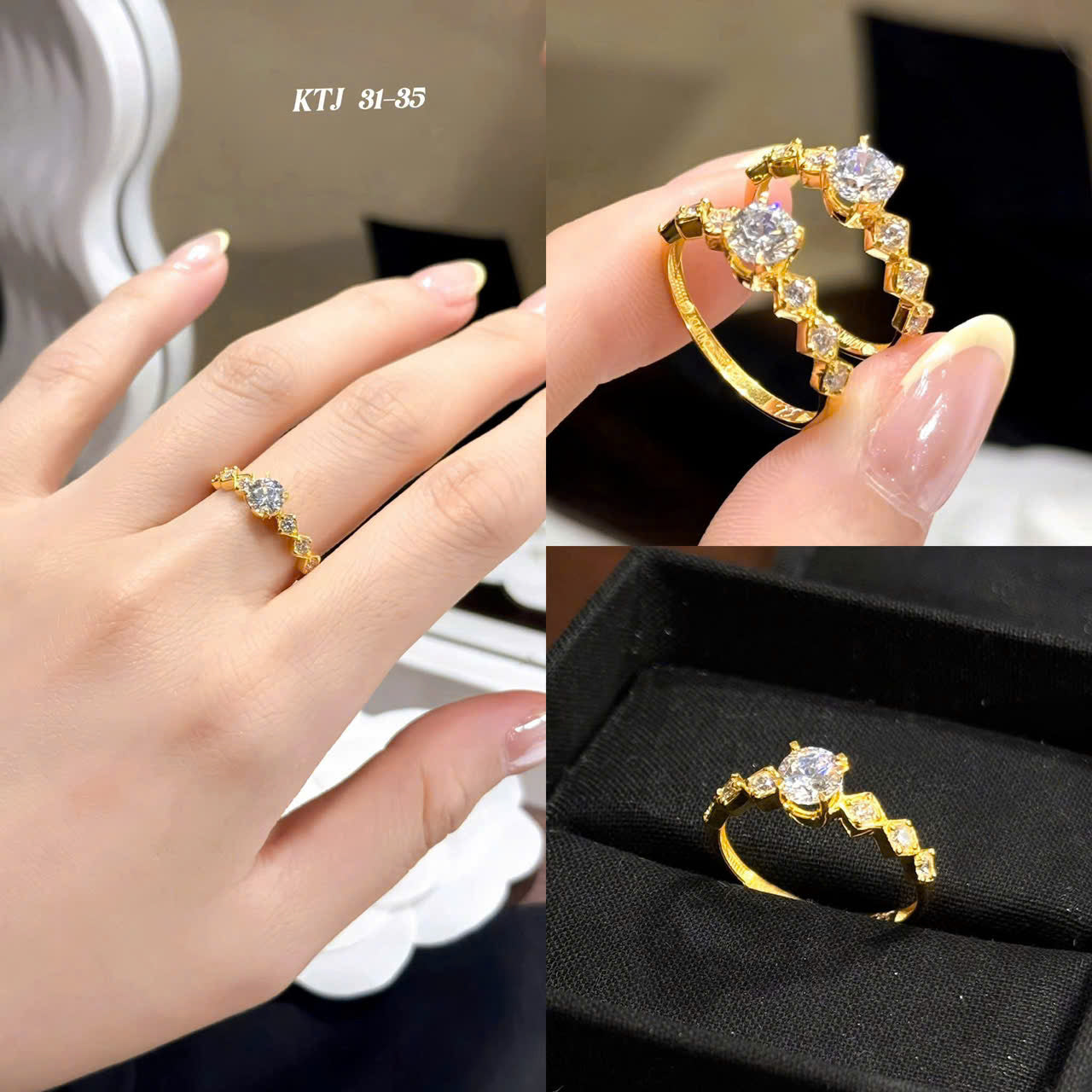 Nhẫn vàng nhỏ xinh cho mấy nàng thích style nhẹ nhàng