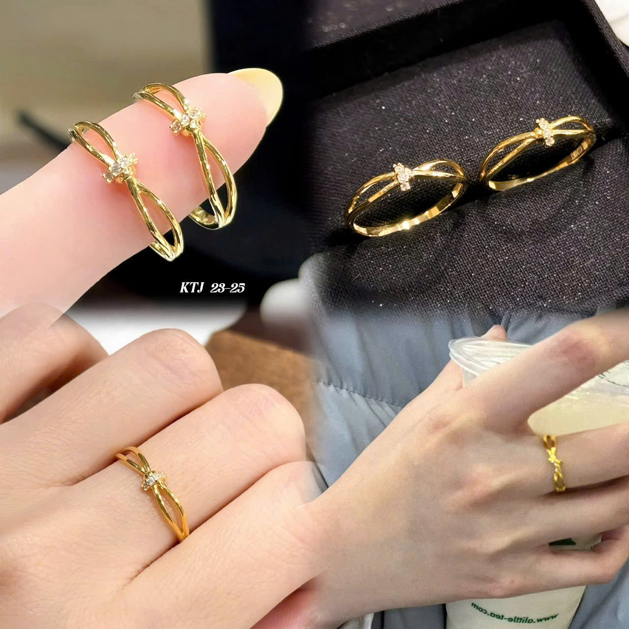 Nhẫn vàng nhỏ xinh cho mấy nàng thích style nhẹ nhàng