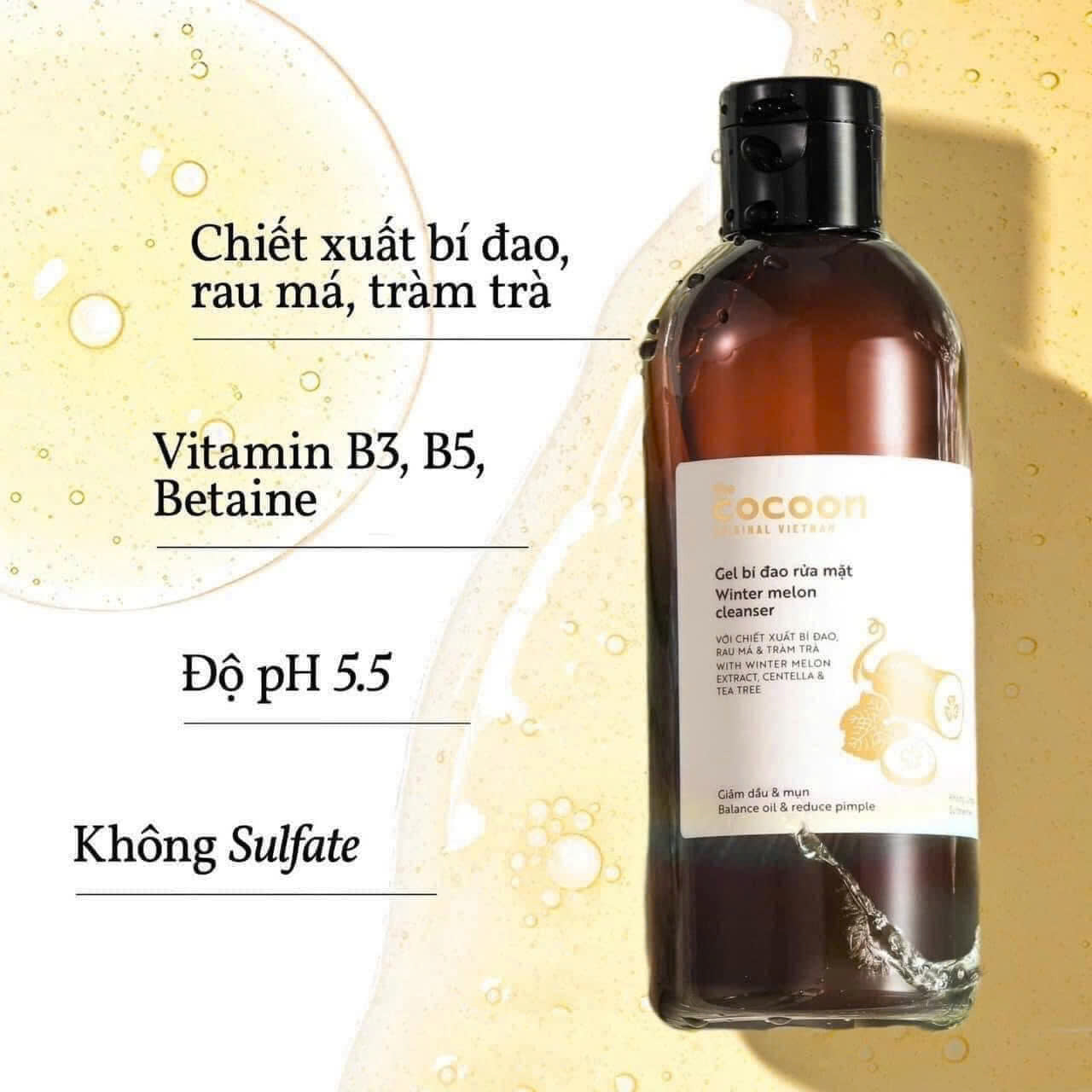 Combo COCOON Tẩy trang bí đao + SRM nghệ + Tẩy da chết mặt  🎁  Tặng nước dưỡng da đầu bồ kết ❣️ Có sẵn