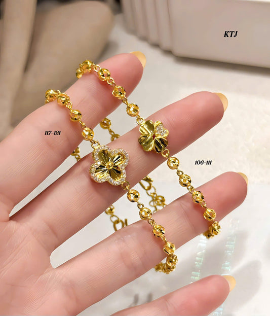 Lắc tay vàng mặt cỏ 4 lá