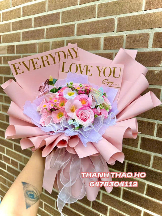 Hoa sáp xinh handmade phối màu theo style riêng