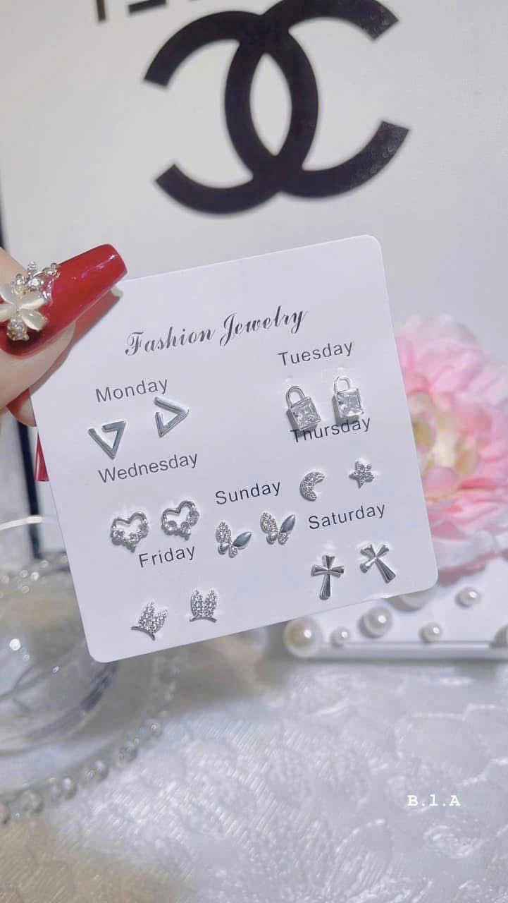 Khuyên tai bạc đa dạng mẫu
