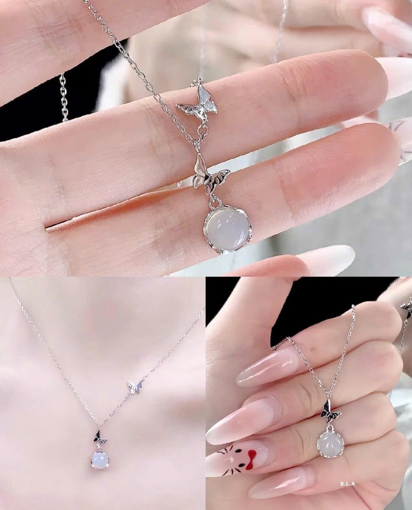 Dây chuyền Hồ Điệp Bạch Nguyệt Quang xi kim nhỏ xinh