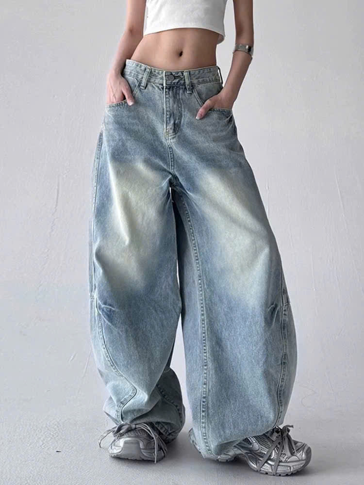 Quần bò ống rộng đủ kiểu cool ngầu cho nàng