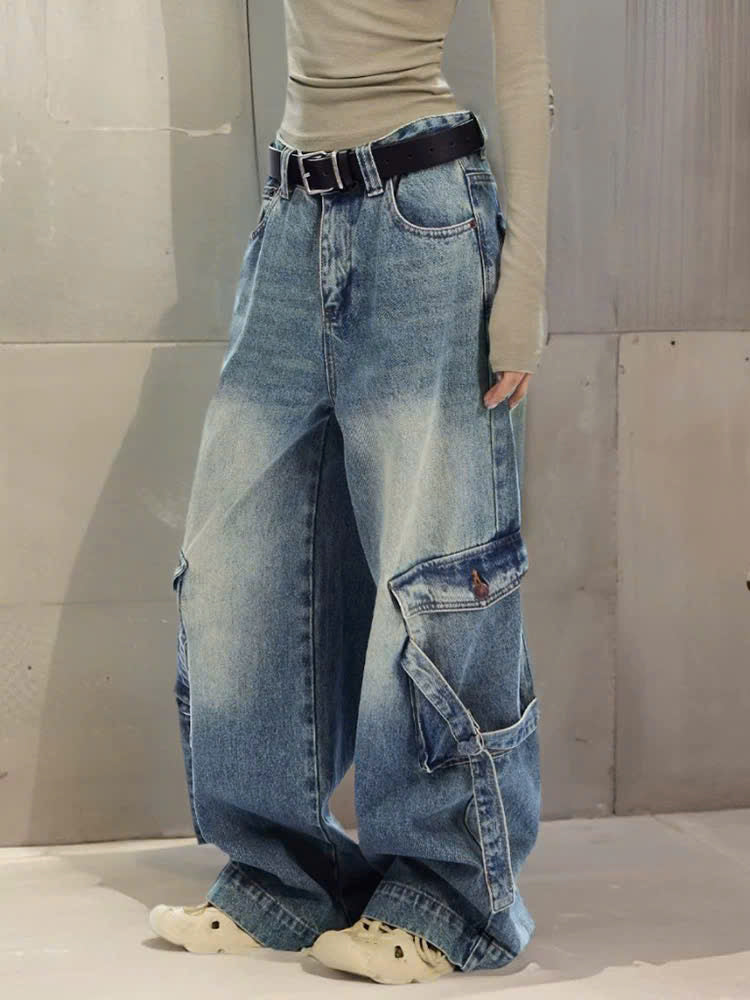 Quần bò ống rộng đủ kiểu cool ngầu cho nàng