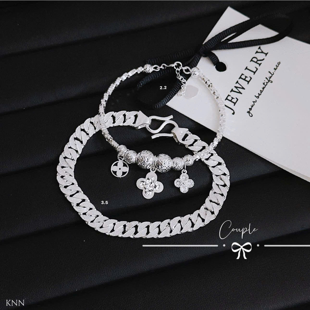 Set vòng bạc đôi nam–nữ, nữ–nữ