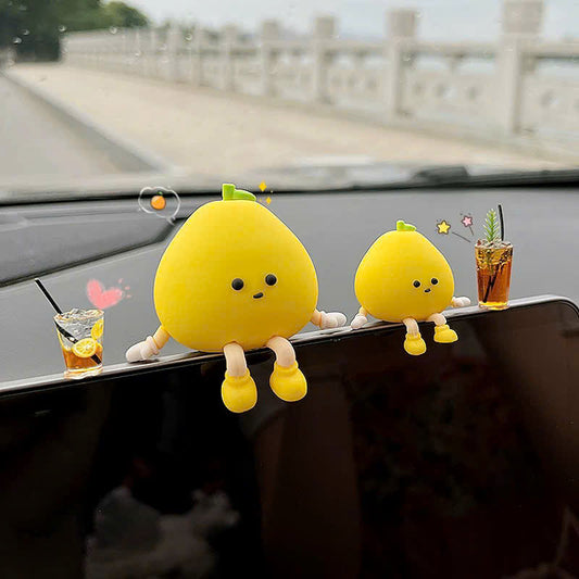 Set dán xe hình quả bưởi vàng và ly trà chanh siêu dễ thương