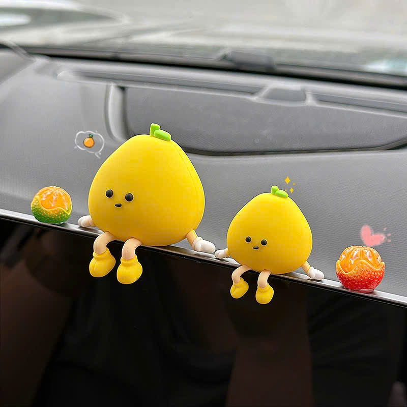 Set dán xe hình quả bưởi vàng và ly trà chanh siêu dễ thương