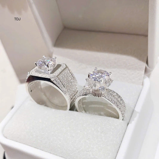 Nhẫn bạc đôi thiết kế tinh xảo