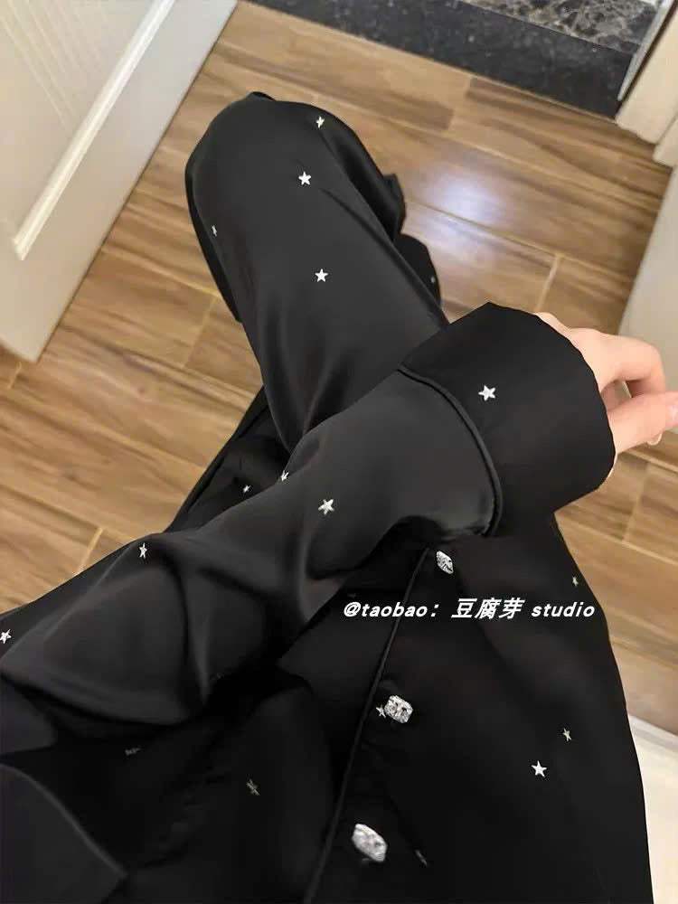 Pijama dài đen ngôi sao tinh tú