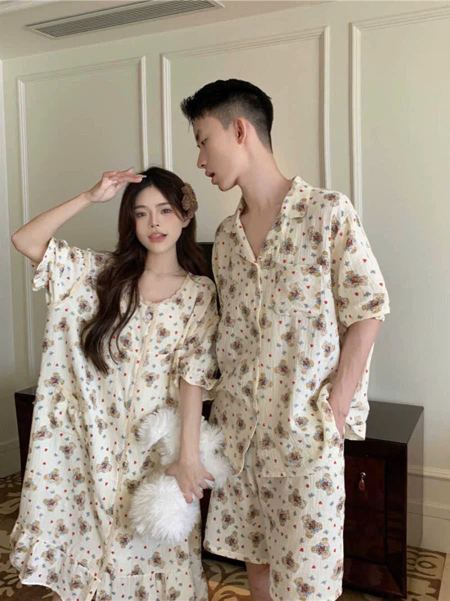 Đồ ngủ đôi hình gấu bông 2 kiểu cho nữ