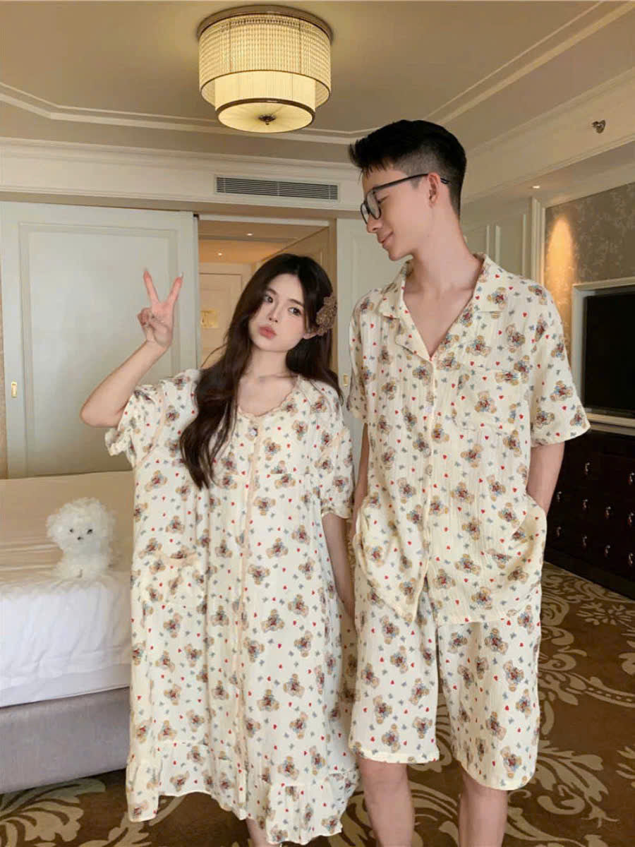Đồ ngủ đôi hình gấu bông 2 kiểu cho nữ