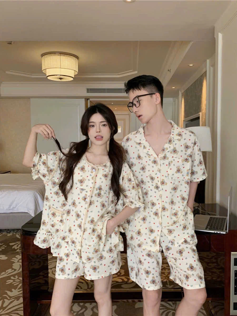 Đồ ngủ đôi hình gấu bông 2 kiểu cho nữ