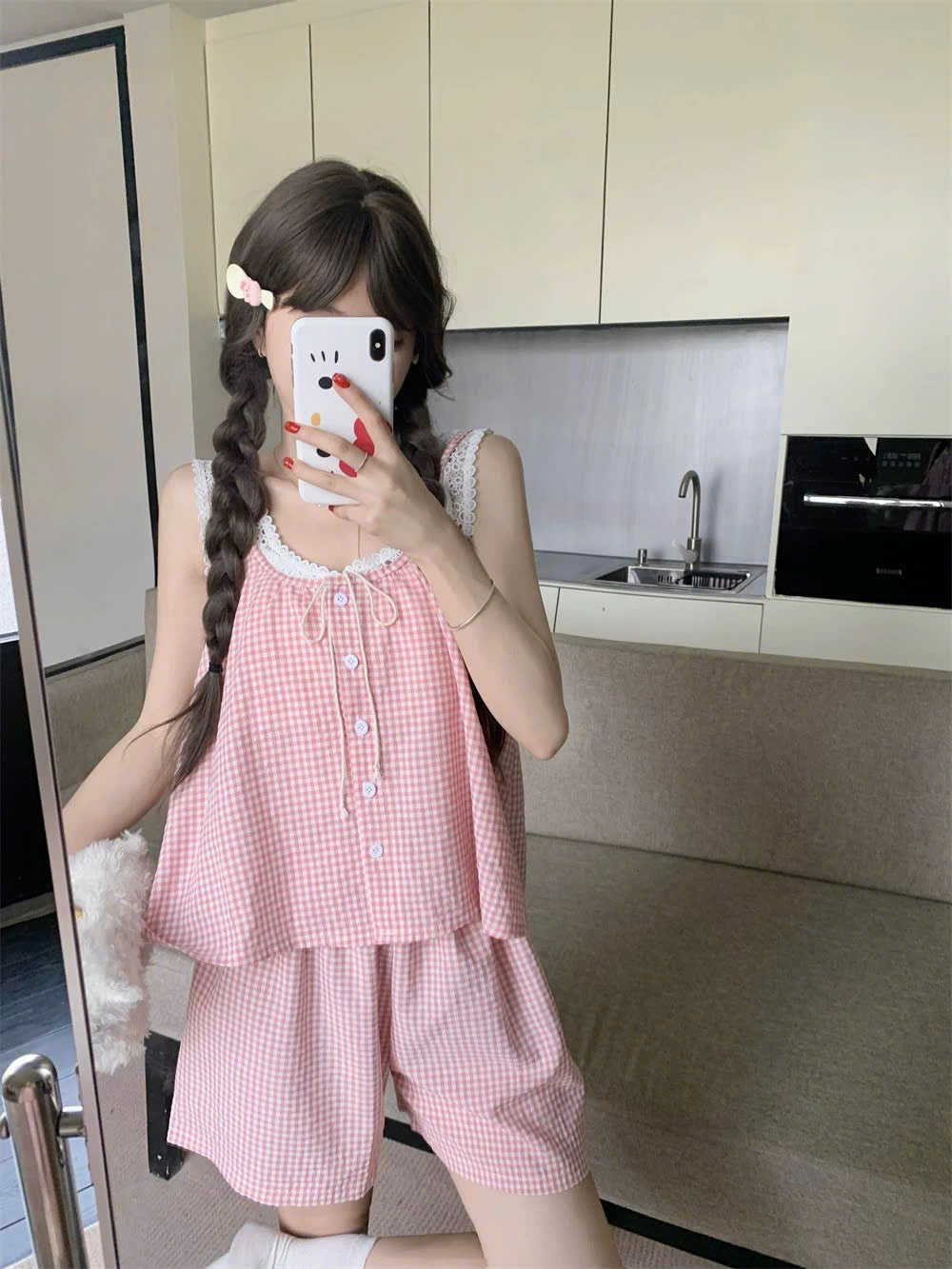 Đồ ngủ đôi nam pijama ngắn - nữ áo sát nách quần đùi