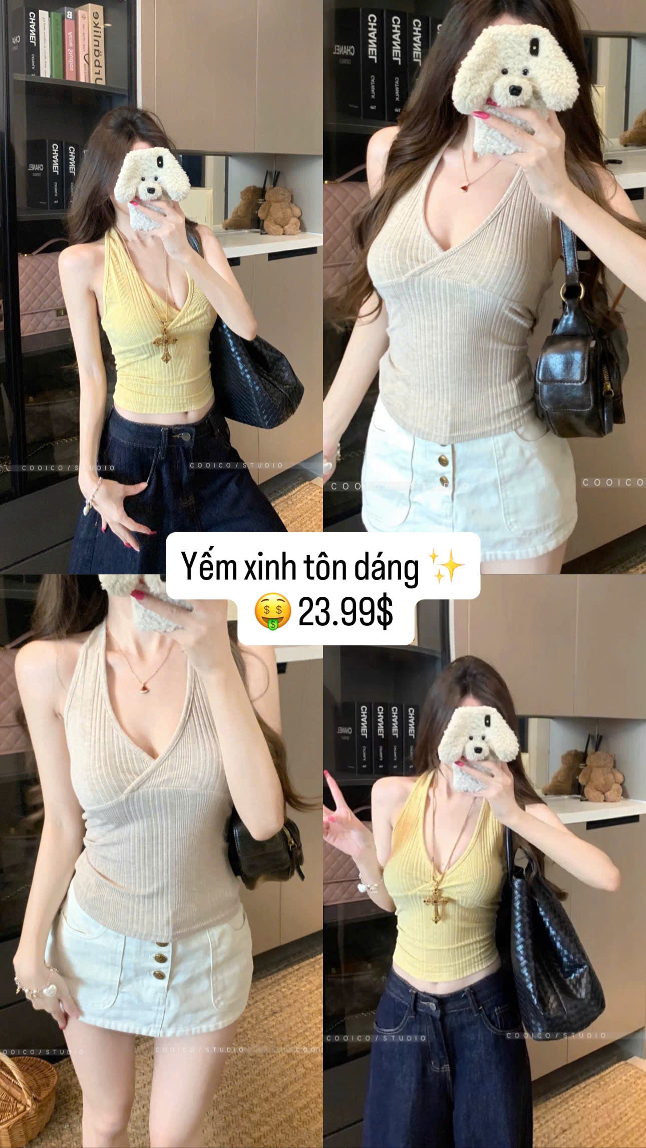 Áo cổ yếm tôn dáng