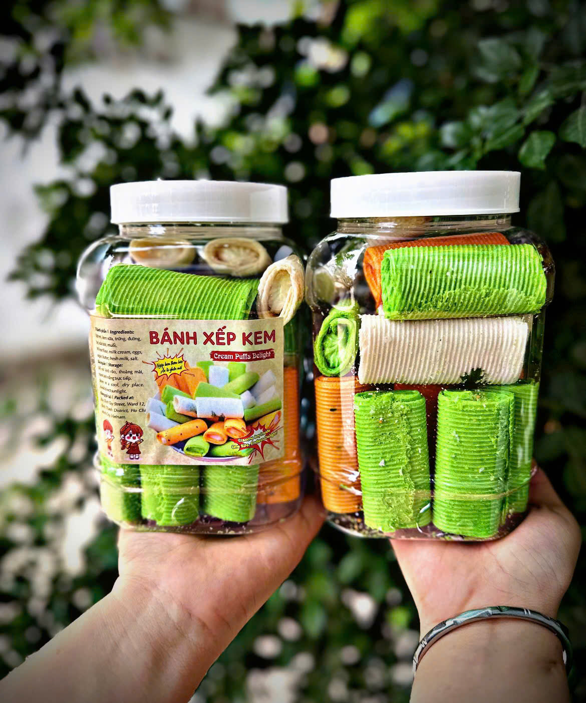 Bánh xếp kem ăn vặt tuổi thơ