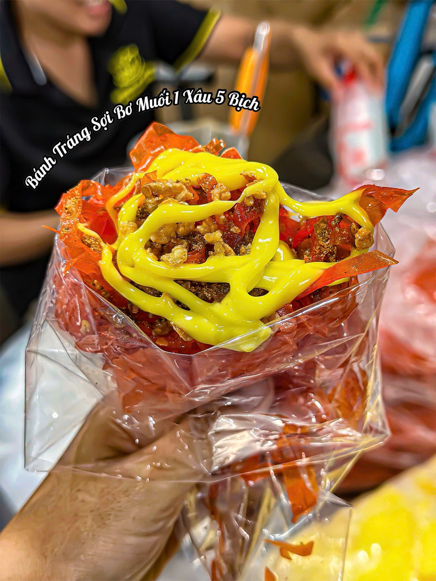 Bánh tráng sợi bơ muối 1 xâu 5 túi
