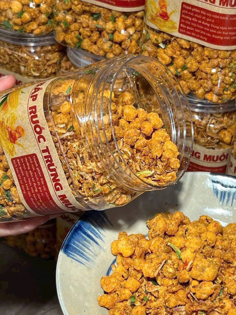 Bắp ruốc trứng muối giòn tan béo ngậy