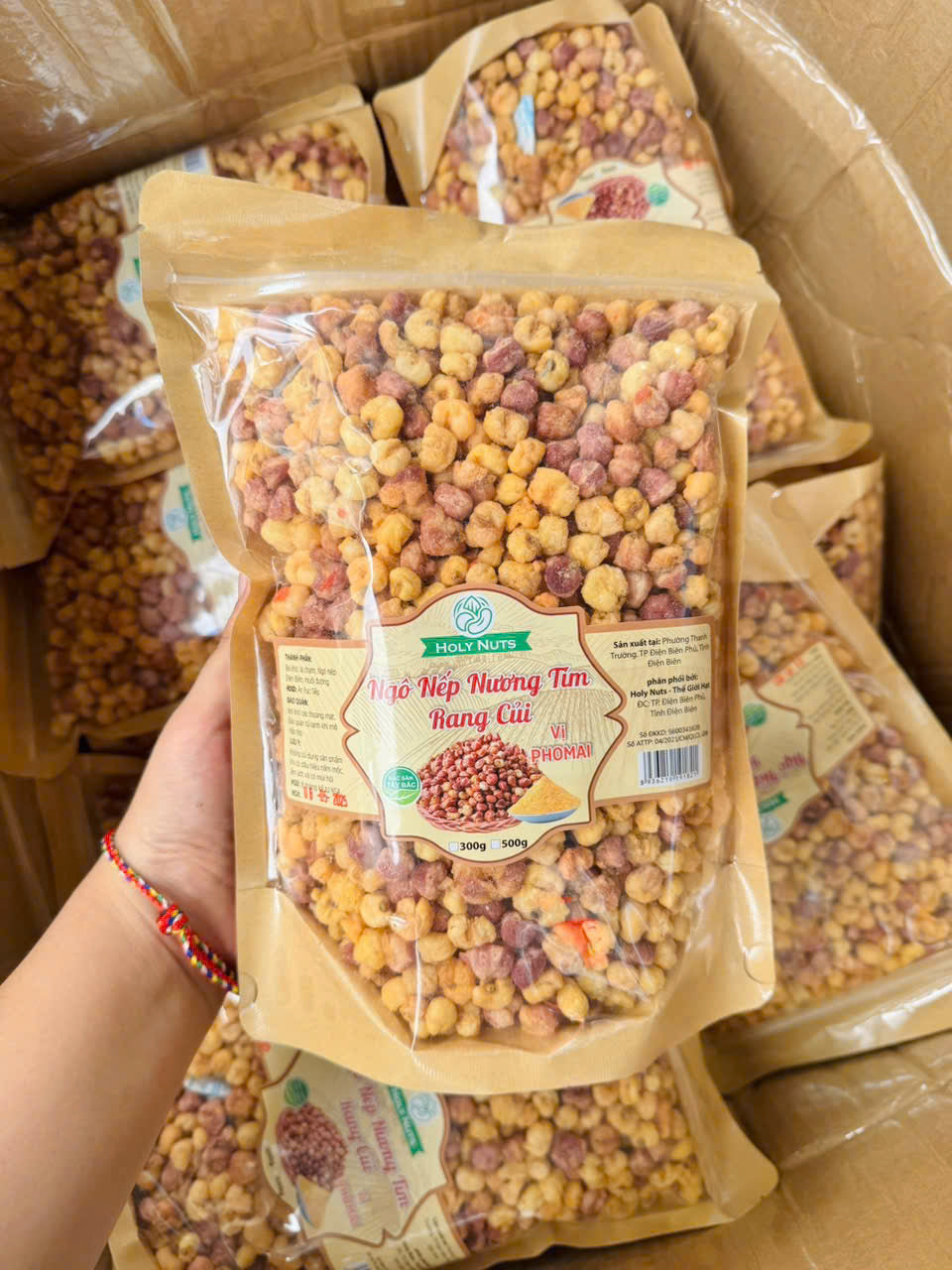 Ngô nếp nương tím Điện Biên rang củi vị phô mai