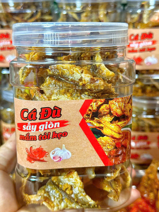 Khô cá đù sấy giòn mắm tỏi kẹo