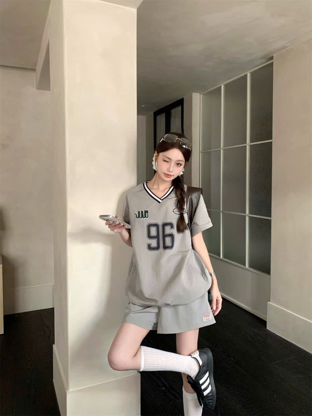 Set thể thao hồng - xám số 96 nữ có tách lẻ