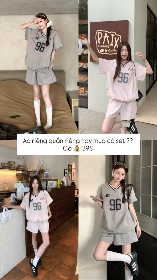 Set thể thao hồng - xám số 96 nữ có tách lẻ