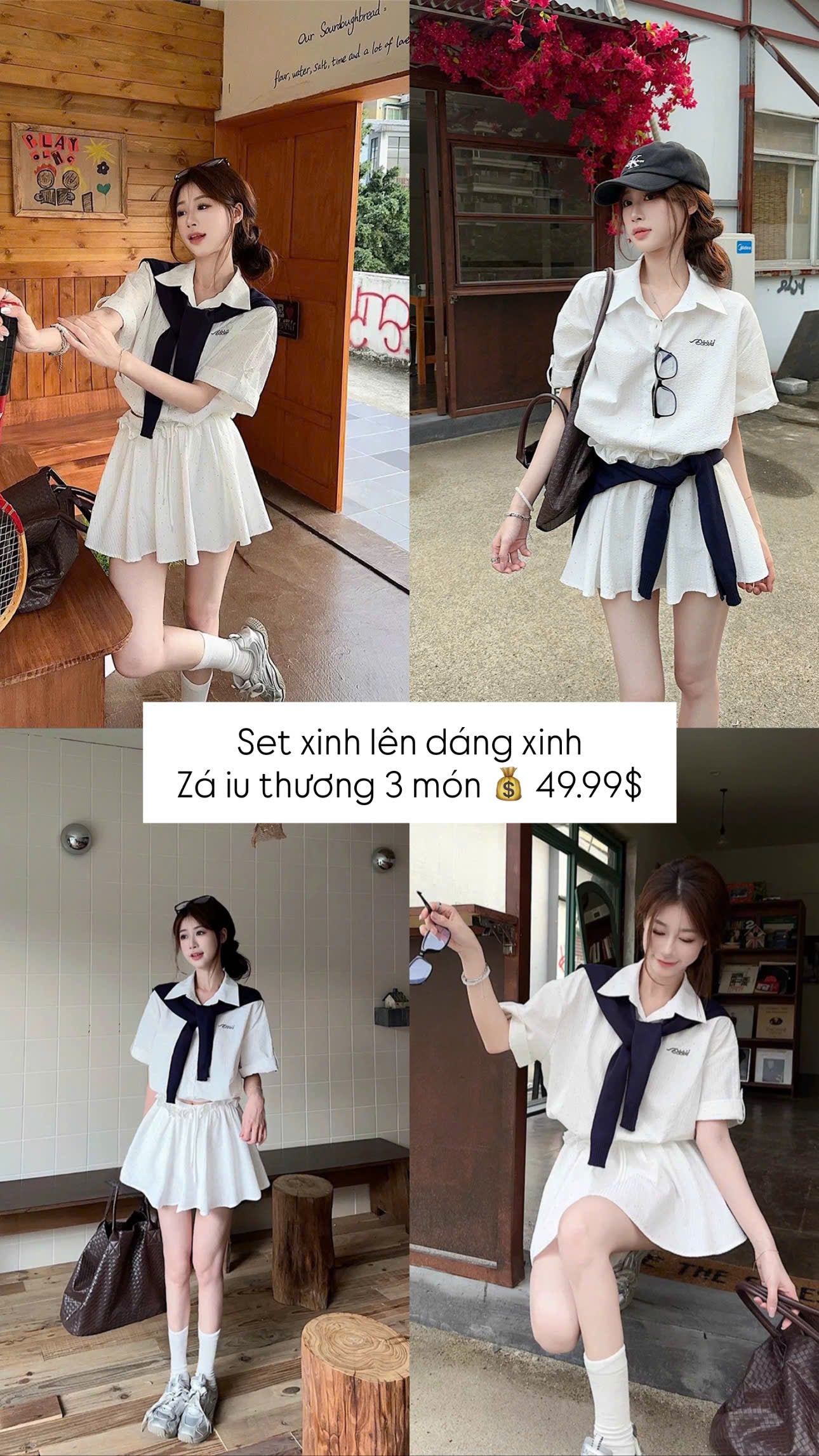 Set nữ sinh sơ mi chân váy có tách lẻ