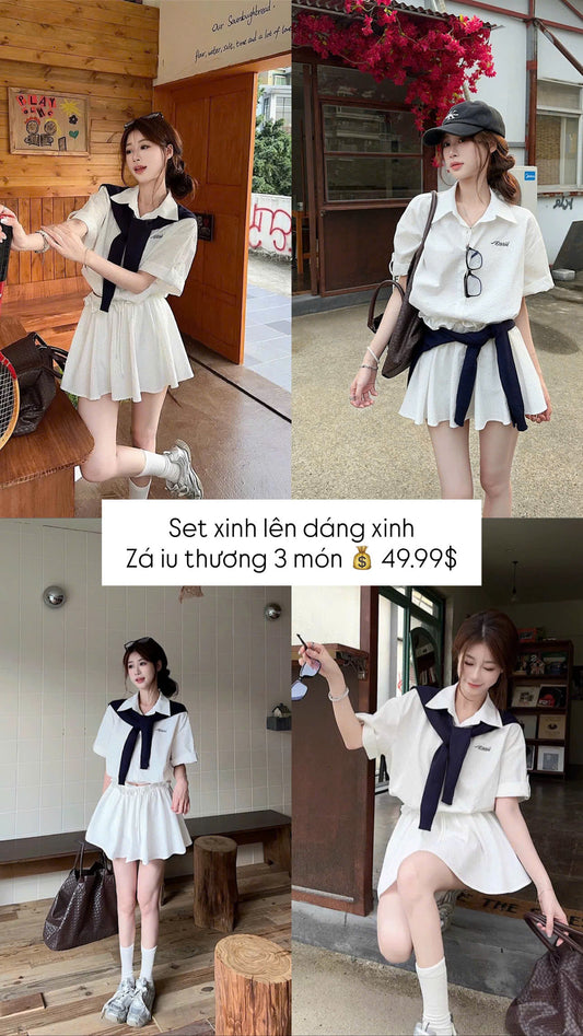 Set nữ sinh sơ mi chân váy có tách lẻ