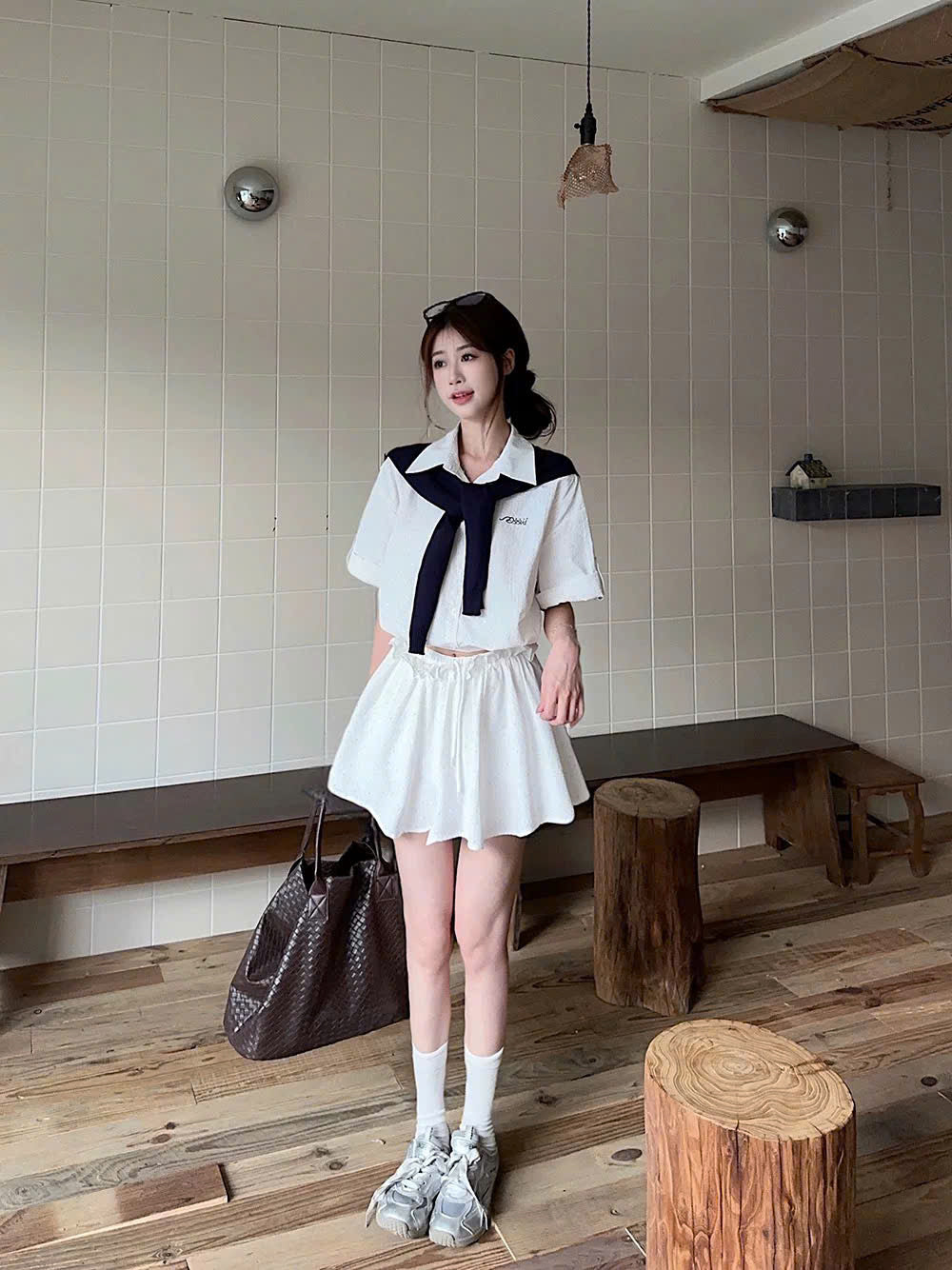 Set nữ sinh sơ mi chân váy có tách lẻ