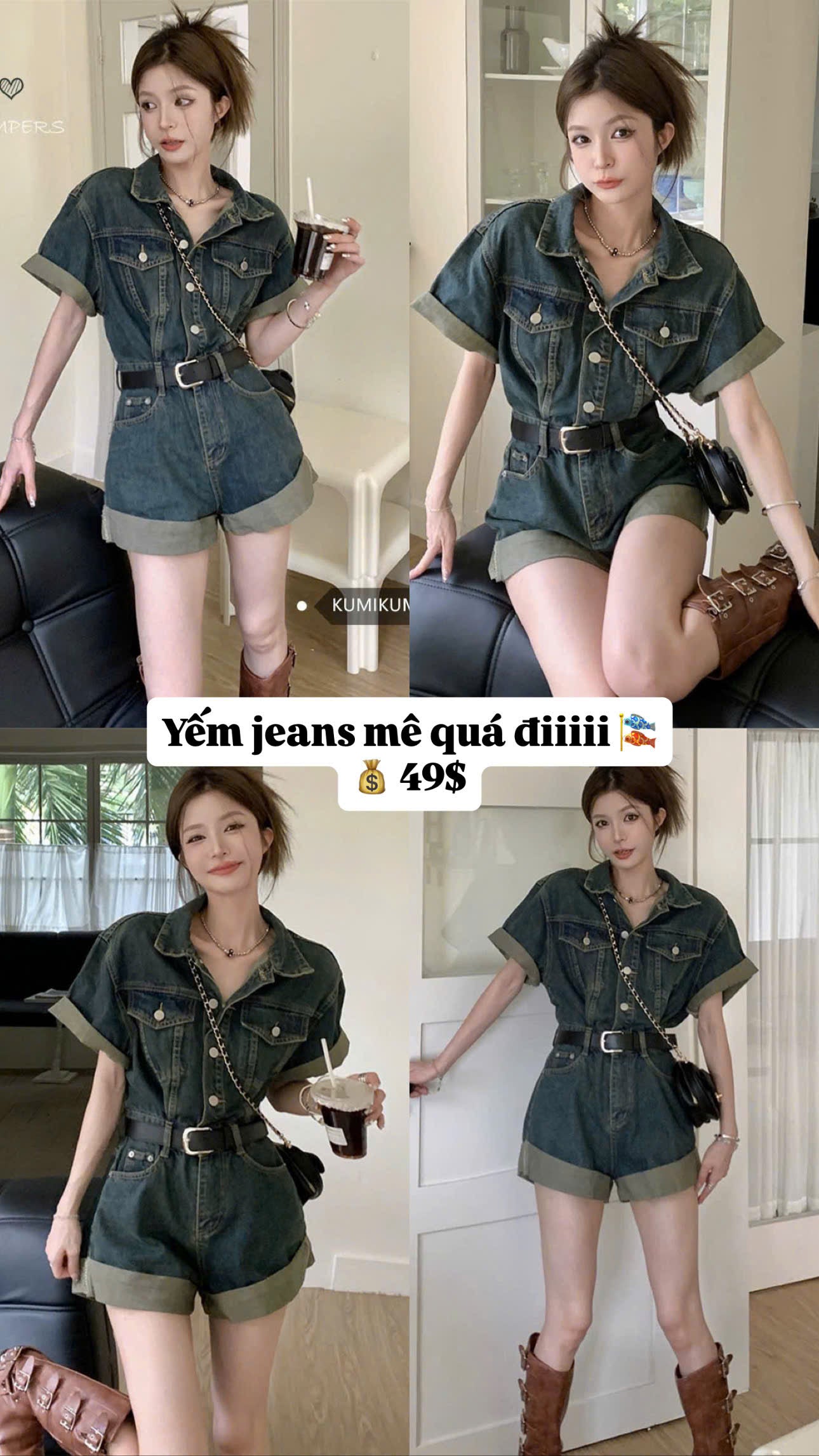 Áo liền quần jean cực chất