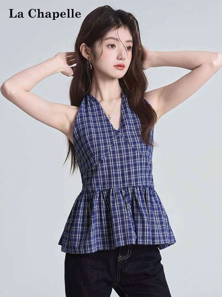 Áo yếm caro cột nơ form bí cực yêu