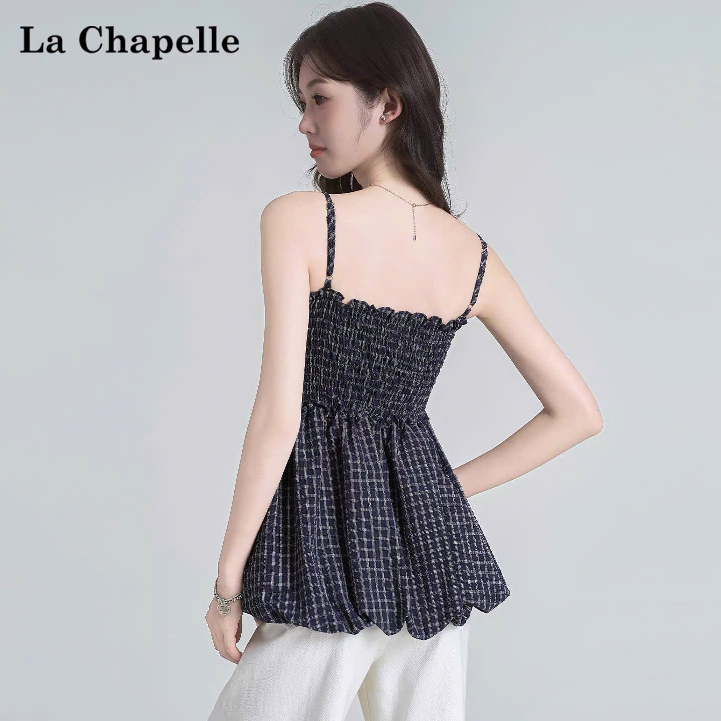 Áo 2 dây dáng bí bồng bềnh caro cột nơ xinh cực