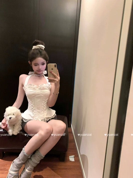Set áo corset bèo là quần đùi