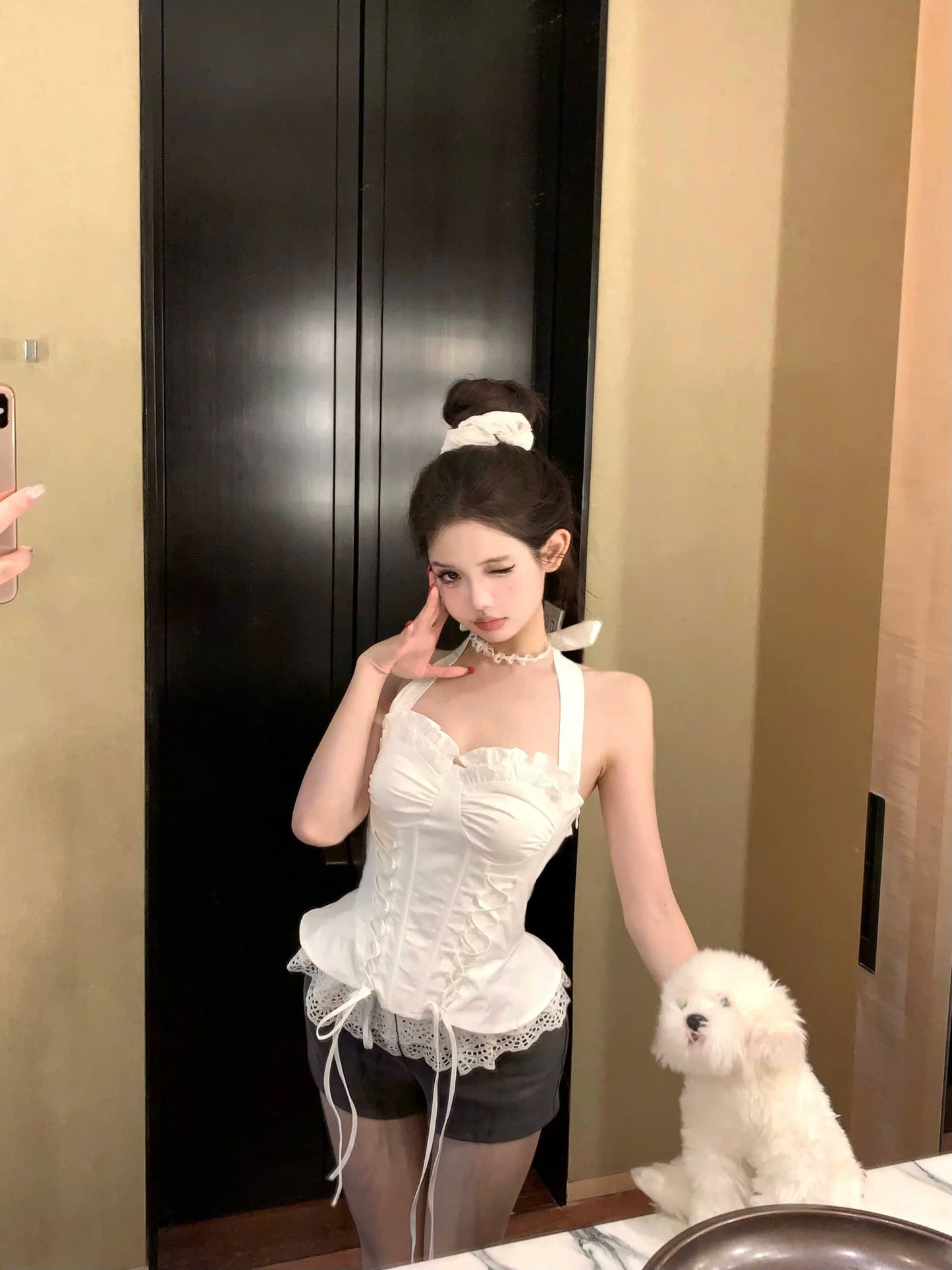 Set áo corset bèo là quần đùi